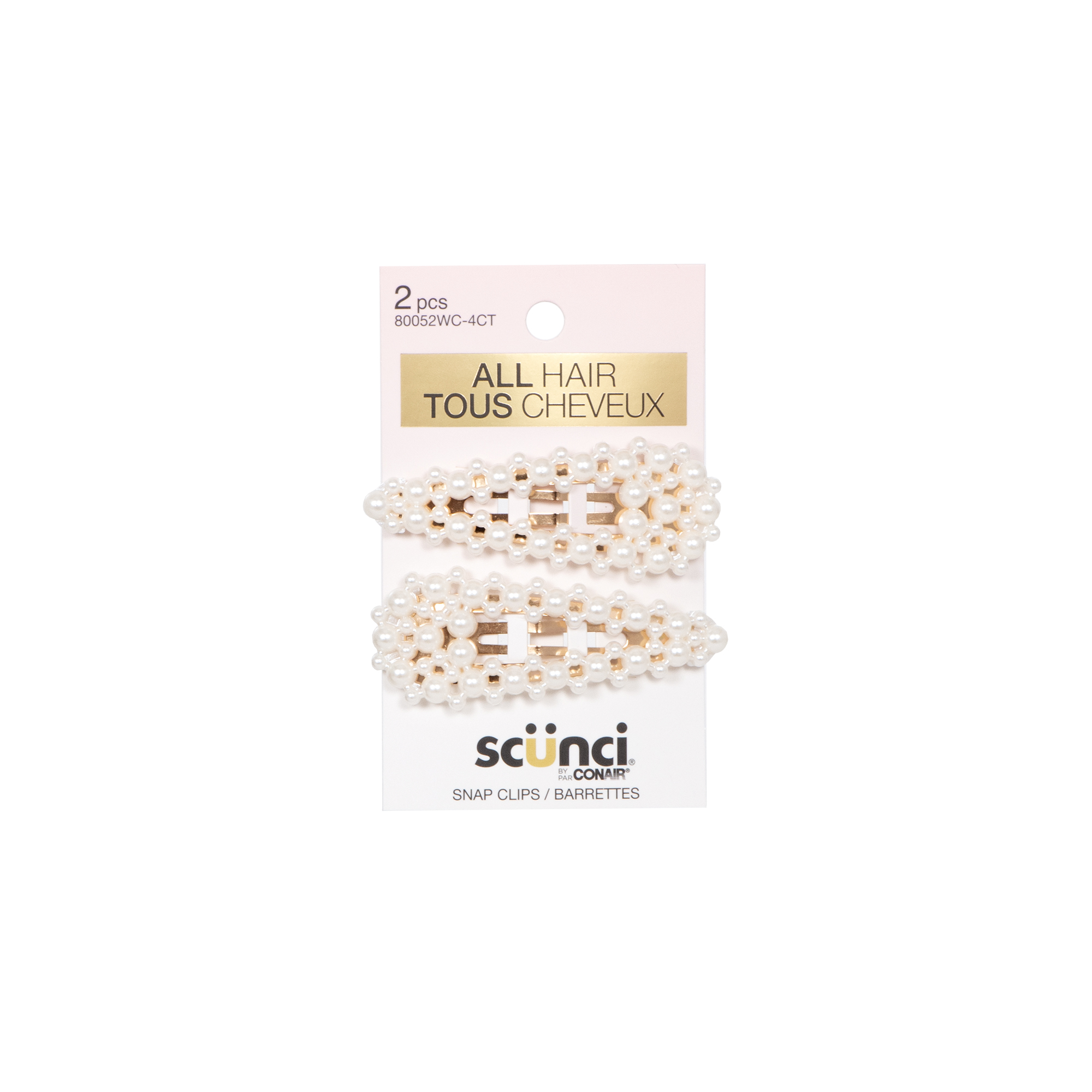 Scunci 2 pk Pearl Snap Clips, , small